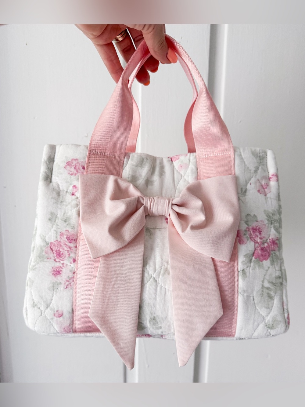 Handmade 🪡 Upcycled Quilt Tea Party Mini Bag